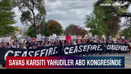 Savaş karşıtı Yahudiler'den ABD kongresinde protesto eylemi! Çok sayıda gözaltı var