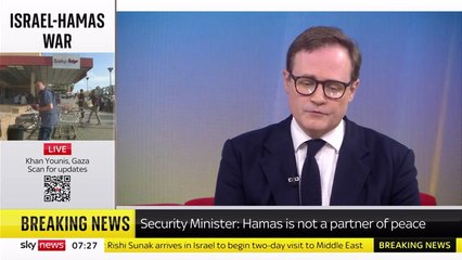 Tom Tugendhat says pro-Palestine protesters putting up a stage at the Cenotaph was a "disgrace"