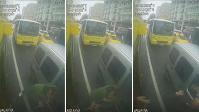 İETT şöforüne baltalı saldırı kamerada