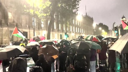 Protesters hold vigil outside Downing Street after Gaza hospital blast