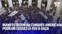 Une centaine de manifestants ont occupé le Congrès américain pour demander un cessez-le-feu à Gaza