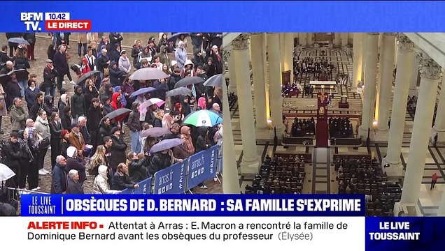 Les filles de Dominique Bernard ont pris la parole pendant ses obsèques à Arras.