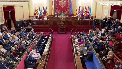 Pere Aragonès ha abandonado el Senado tras su intervención