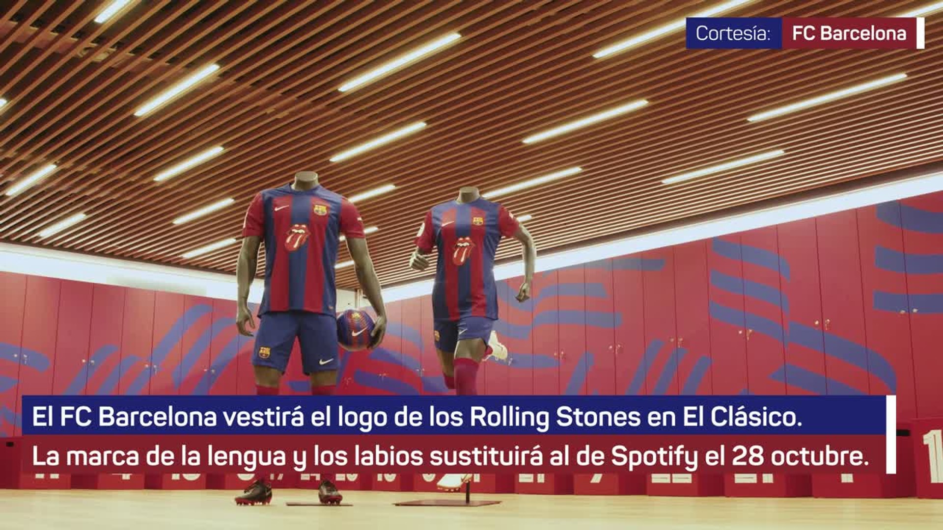 Camiseta del Barcelona con The Rolling Stones en el Clásico contra