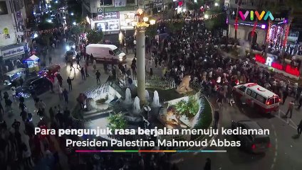 Demo Gulingkan Presiden, Massa vs Polisi Palestina Bentrok