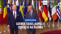 Cimeira EUA-UE centrada na guerra Israel-Hamas e tarifas aduaneiras