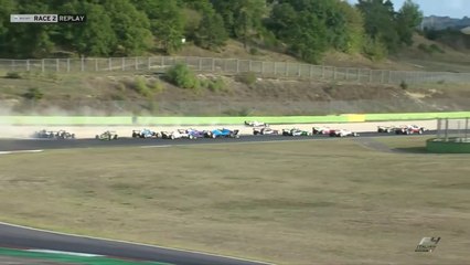 Italian F4 2023 Vallelunga Race 2 Start Pile Up