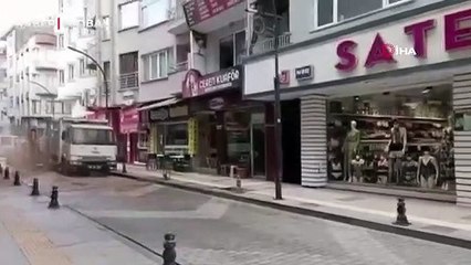 Doğalgaz borusu delindi, panik anları kameraya yansıdı