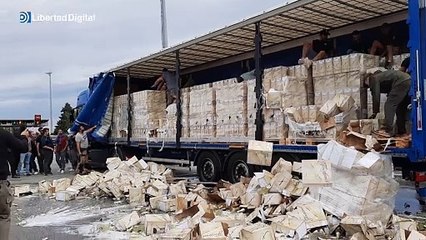 Ataques de viticultores franceses a camiones procedentes de España