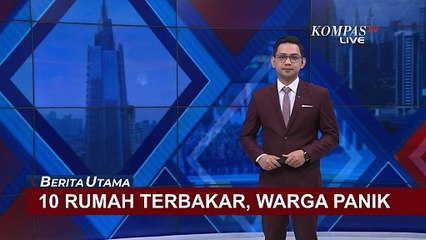 Rekaman Amatir Kebakaran 10 Rumah di Makassar, Warga Panik Padamkan Api
