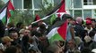 احتجاج خارج المحكمة الجنائية الدولية في لاهاي دعما للفلسطينيين