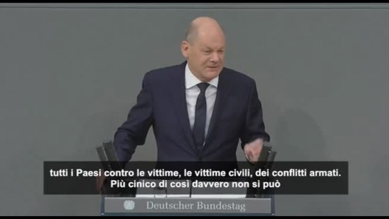 Scholz: Putin cinico quando difende le vittime civili dei conflitti