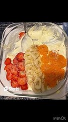 Fresh sweet creamy fruit salad #shorts