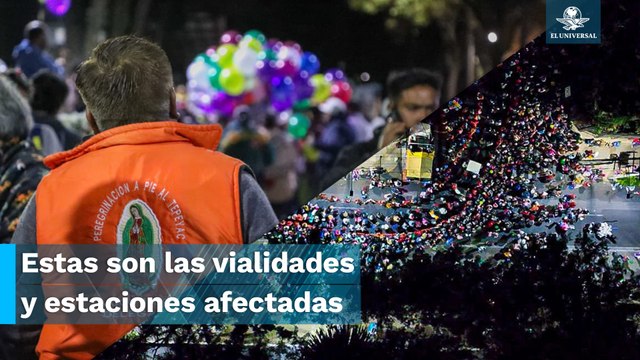 Cierran vialidades y estaciones de Metrobús en la GAM por peregrinos