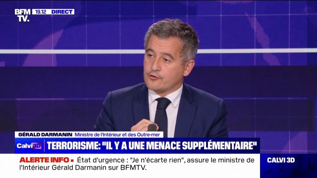 Gérald Darmanin (ministre de l’Intérieur et des Outre-mer): Les attentats islamistes du Hamas font qu'il y a une possibilité supplémentaire d'une menace terroriste en Europe