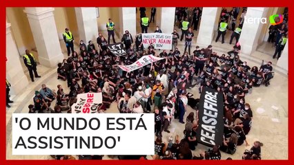 Judeus são presos após protestarem por cessar-fogo no Capitólio, nos EUA