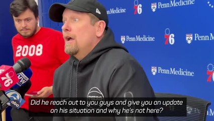 Philadelphia coach reacts to Harden skipping 76ers training