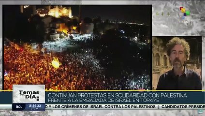 Continúan protestas en solidaridad con Palestina frente a Embajada israelí en Türkiye