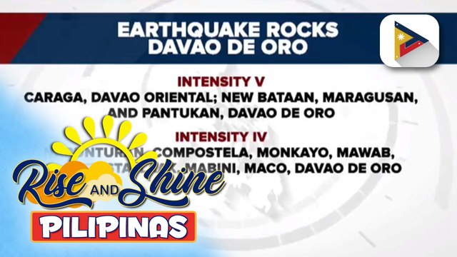 Davao de Oro, niyanig ng magnitude 5.9 na lindol