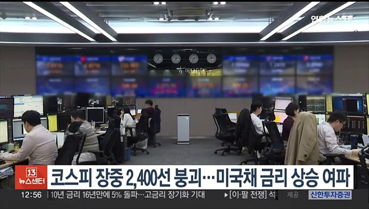 코스피 장중 2,400선 붕괴…미국채 금리 상승 여파