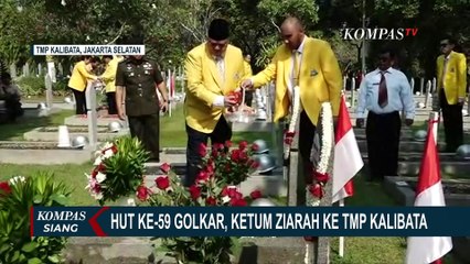 HUT ke-59 Golkar, Airlangga Hartarto Ziarah ke Taman Makam Pahlawan Kalibata