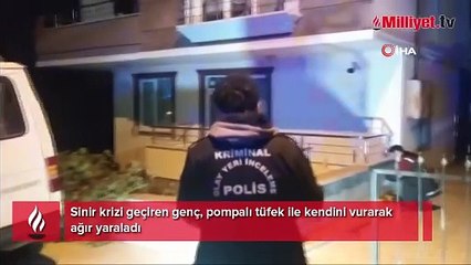 Dehşet anları! Telefonda konuştu, pompalı tüfekle kendini vurdu
