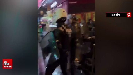Paris'te polis, Gazze'deki katliama tepki gösteren bir kişiyi başını ezerek tutukladı