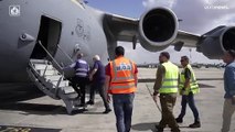 شاهد: طائرة أميركية تحمل عربات مدرعة تهبط في مطار بن غوريون