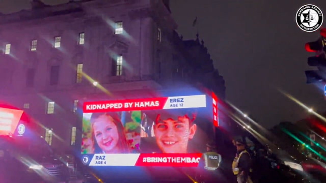 Met Police ‘shut down vans showing pictures of children kidnapped by Hamas’