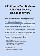 Add Value to Your Business with Water Delivery Tracking Software.