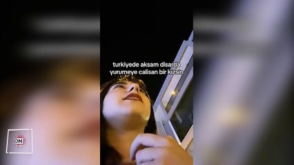 Kaldırımda oturan genç kadına taciz