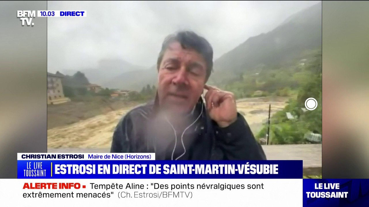 Alpes-Maritimes: depuis Saint-Martin-Vésubie, Christian Estrosi affirme que "des points névralgiques sont extrêmement menacés"