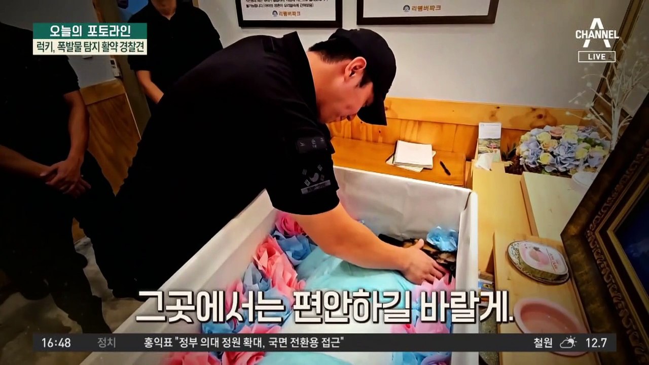 “고마웠어 럭키야”…폭발물 탐지견과 눈물의 작별