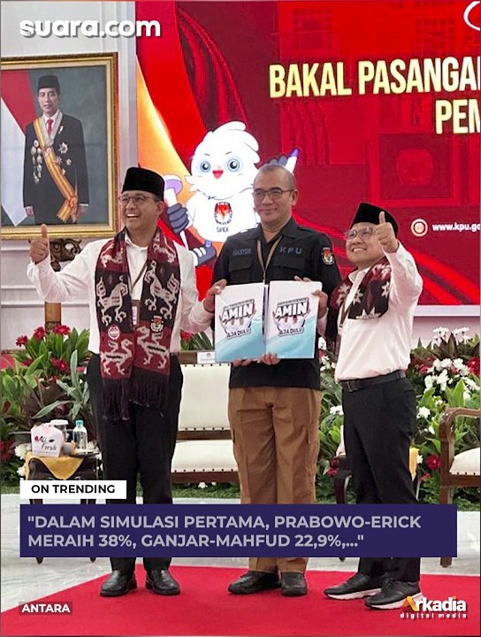 Survei LSI: Ganjar-Mahfud Kalah dari Prabowo-Erick, Anies dan Muhaimin Jauh Tertinggal