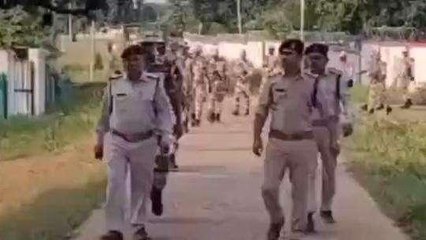 सिंगरौली: CAPF ने किया फ्लैग मार्च,सड़क पर निकली पुलिस,जाने उद्देश्य