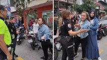 Kasksız yakalanan motosikletli kadın, polisleri çileden çıkardı