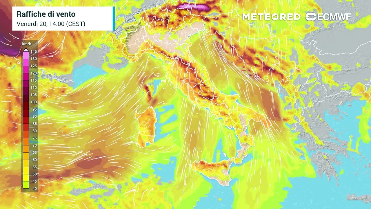 Vento forte sull'Italia nelle prossime ore
