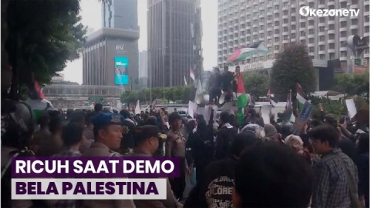 Kericuhan Terjadi di Depan McDonalds Thamrin saat Demo Bela Palestina