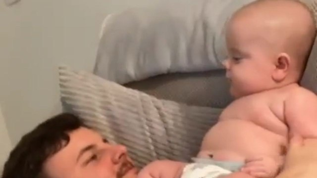 Baby lifts his leg and farts on the face of his dad *Hilarious Reaction*