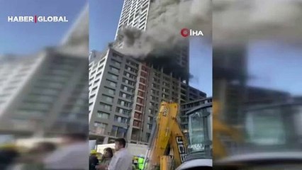 Ataşehir'de inşaatta yangın! Olay yerine çok sayıda itfaiye ekibi sevk edildi