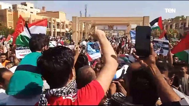 مظاهرة حاشدة في أسوان تلبية لنداء الرئيس السيسي برفض تهجير الفلسطينيين ووقف العدوان على غزة