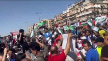 الشعب العربي كله معاكي.. اهالى الجيزة يشاركون في مظاهرات التضامن مع فلسـ طين