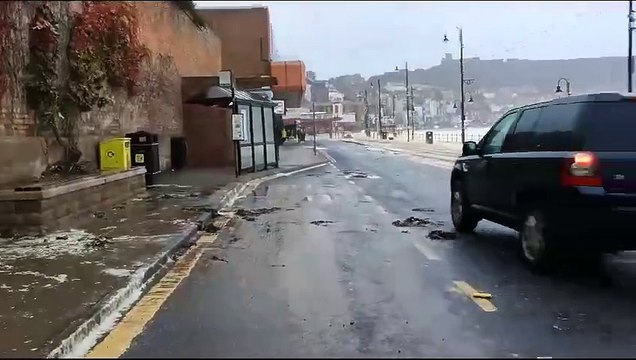 Foreshore Road, Scarborough during Storm Babet.