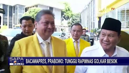 Ditanya Soal Bacawapres, Prabowo: Tunggu Hasil Rapimnas Golkar Besok!
