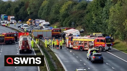 Video shows aftermath of severe incident on M4 leaving lorry overturned