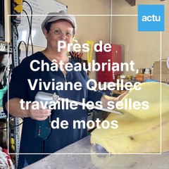 Près de Châteaubriant, Viviane Quellec travaille les selles de motos