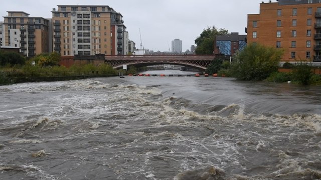 River Aire rising as Storm Babet hits Leeds