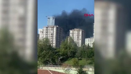 ATAŞEHİR'DE İNŞAATTA YANGIN - 1