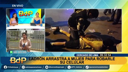 Cae ladrón que arrastró a mujer para robarle su teléfono en el Cercado de Lima