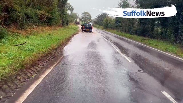 A144 flooding between Bungay and Halesworth due to Storm Babet